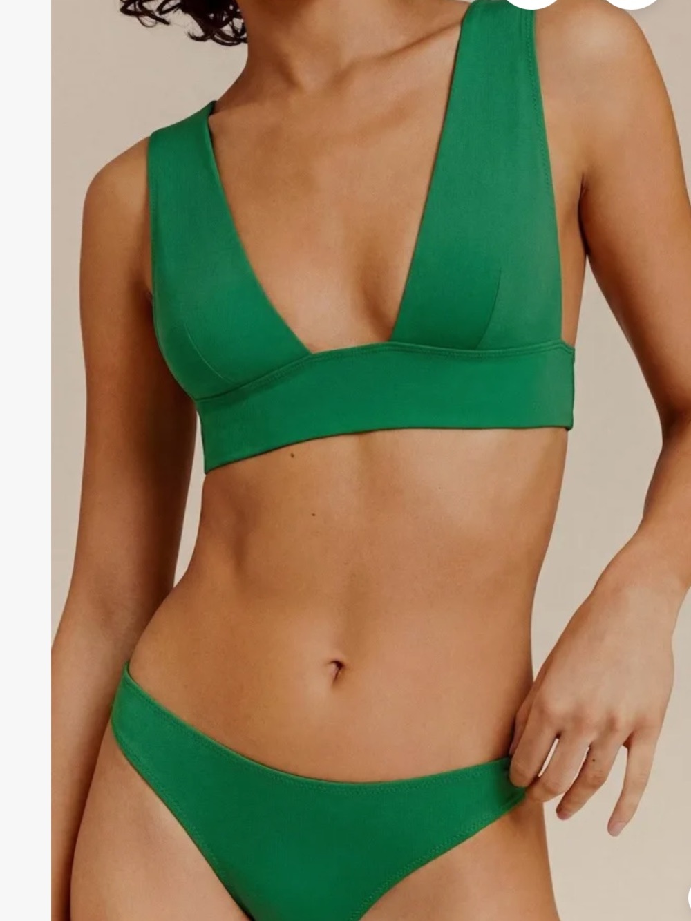 Livy Chelsea Park Plunge Bright Green V-Neck Bikini Set in Emerald